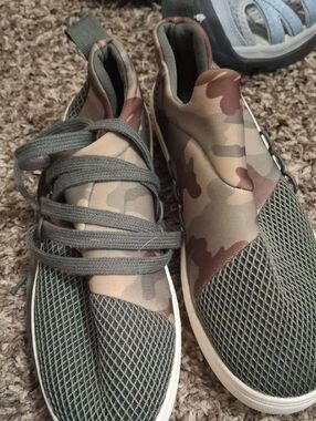 Men's Camouflage Slip-On Athletic Shoes - Green